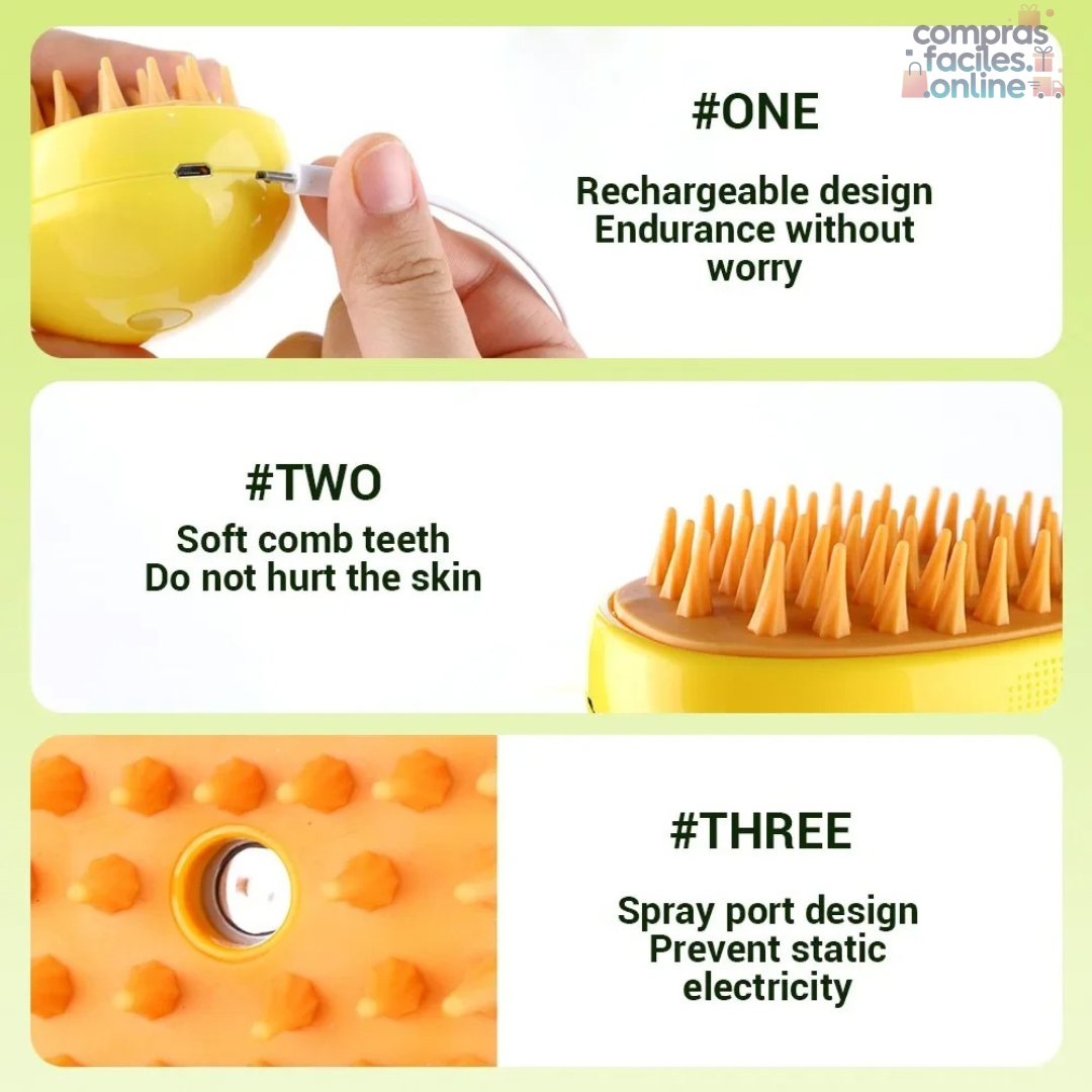 Cepillo de Vapor Multifuncional para Mascotas